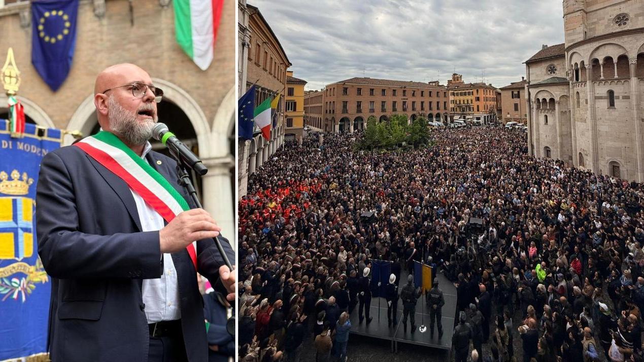 Il sindaco Mezzetti e i 5mila modenesi in piazza