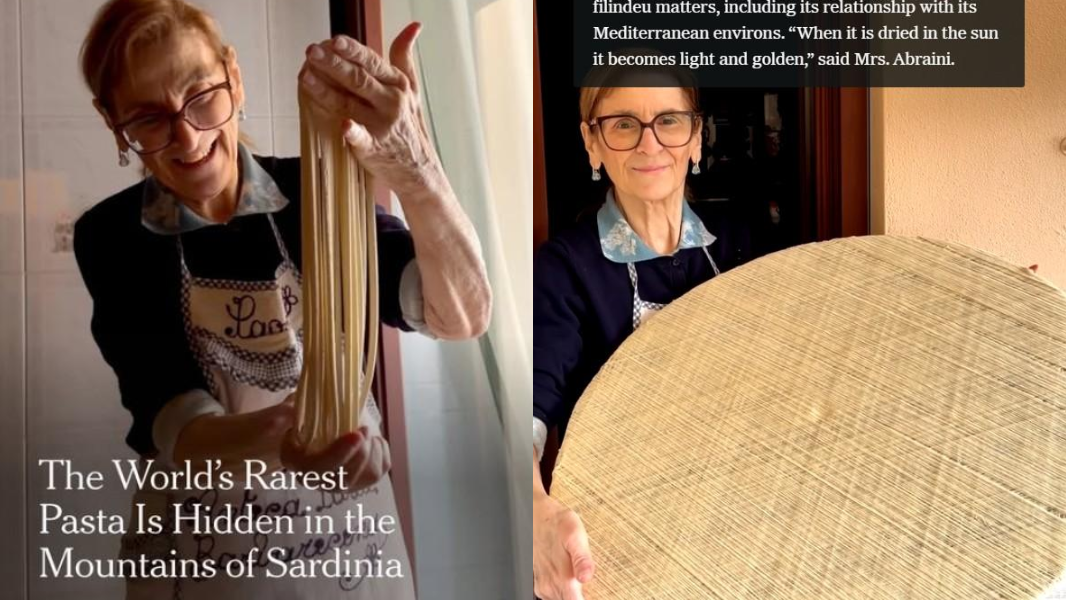 Su Filindeu, la pasta più rara del mondo finisce sul New York Times