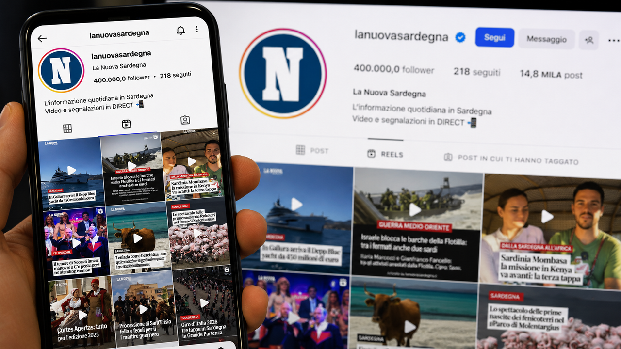 Instagram, La Nuova Sardegna vola a 400mila follower: primo quotidiano locale d’Italia