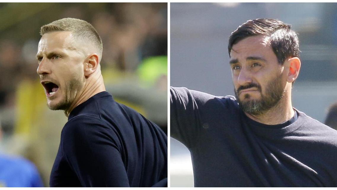 Ignazio Abate (Juve Stabia) e Alberto Aquilani (Catanzaro)
