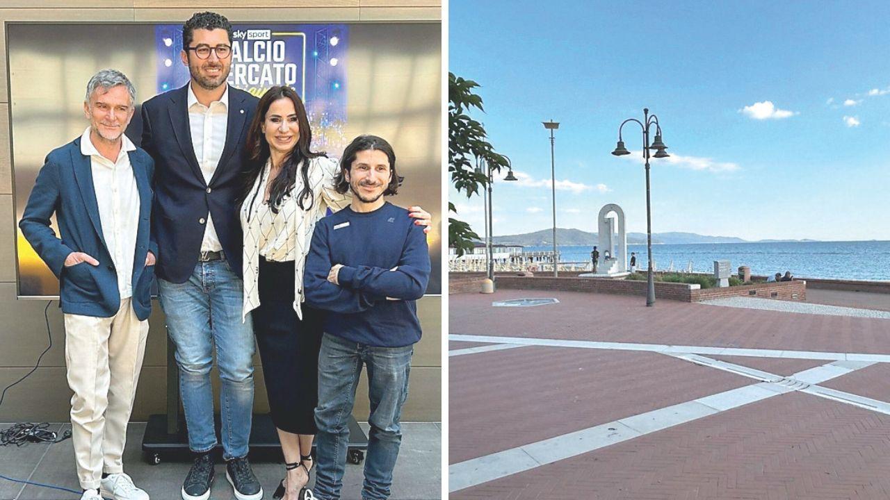 
	Il sindaco con i conduttori e la piazza scelta per la diretta

