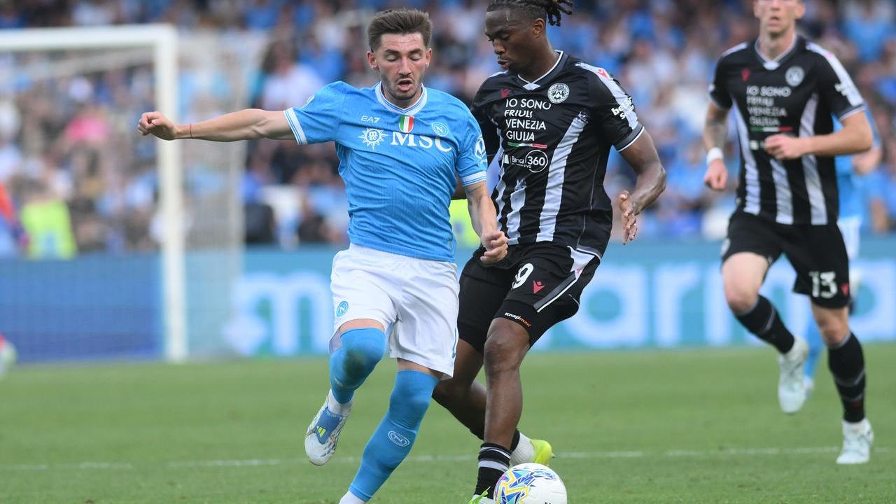 Un'azione di Napoli-Udinese giocata alle 18