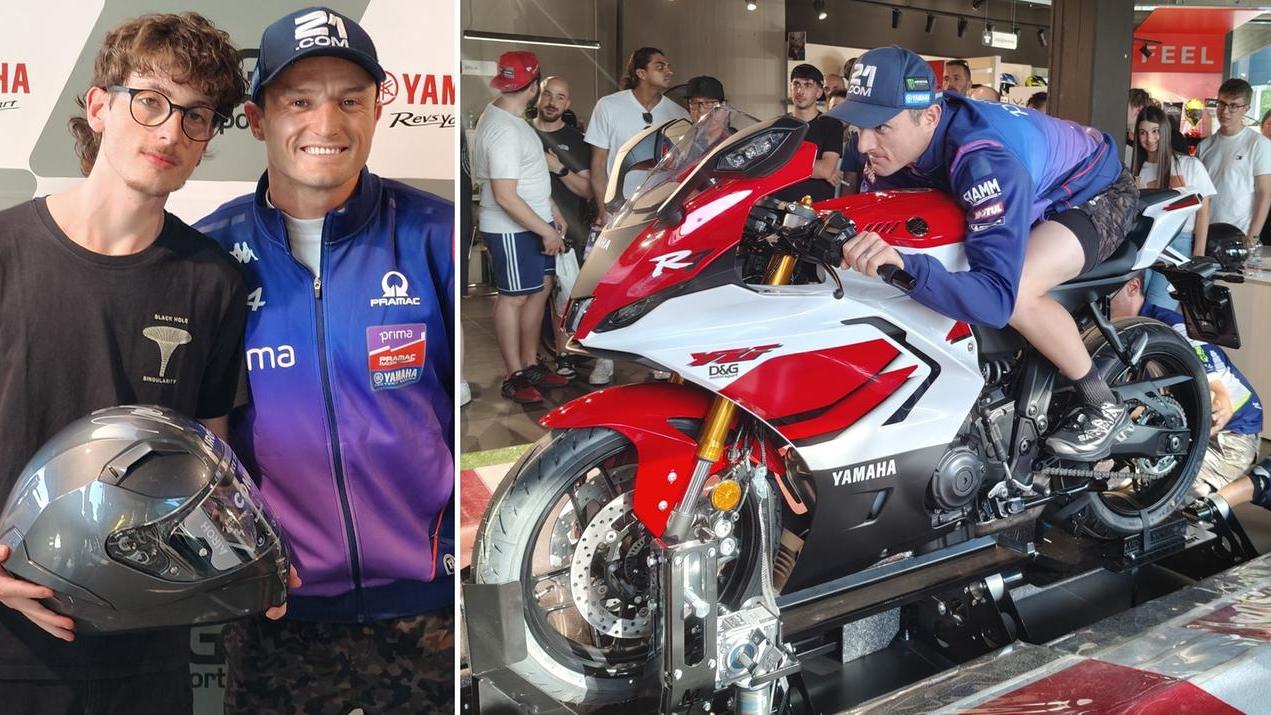 Jack Miller con Jacopo Uffreduzzi e sul simulatore