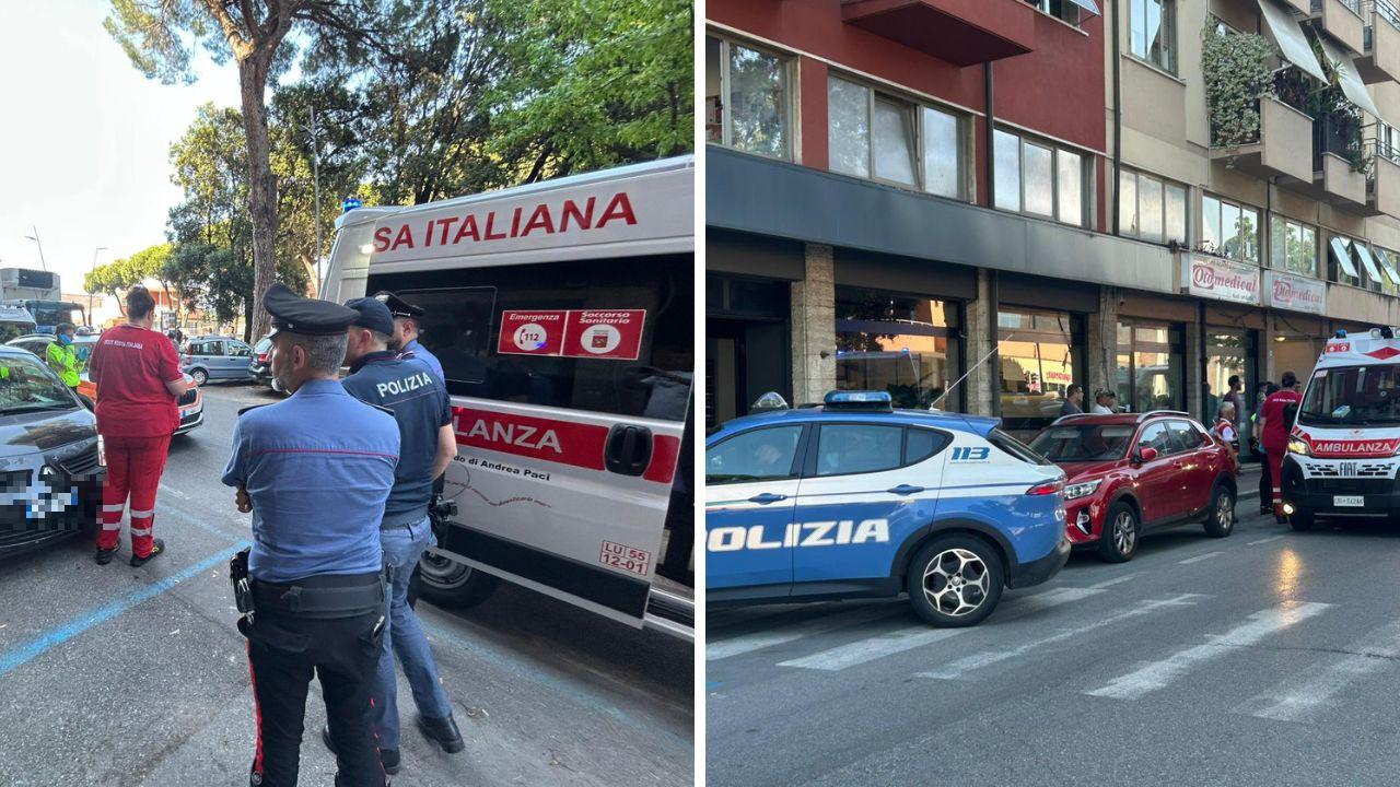 Soccorsi e forze dell'ordine sul posto (foto Giannini)