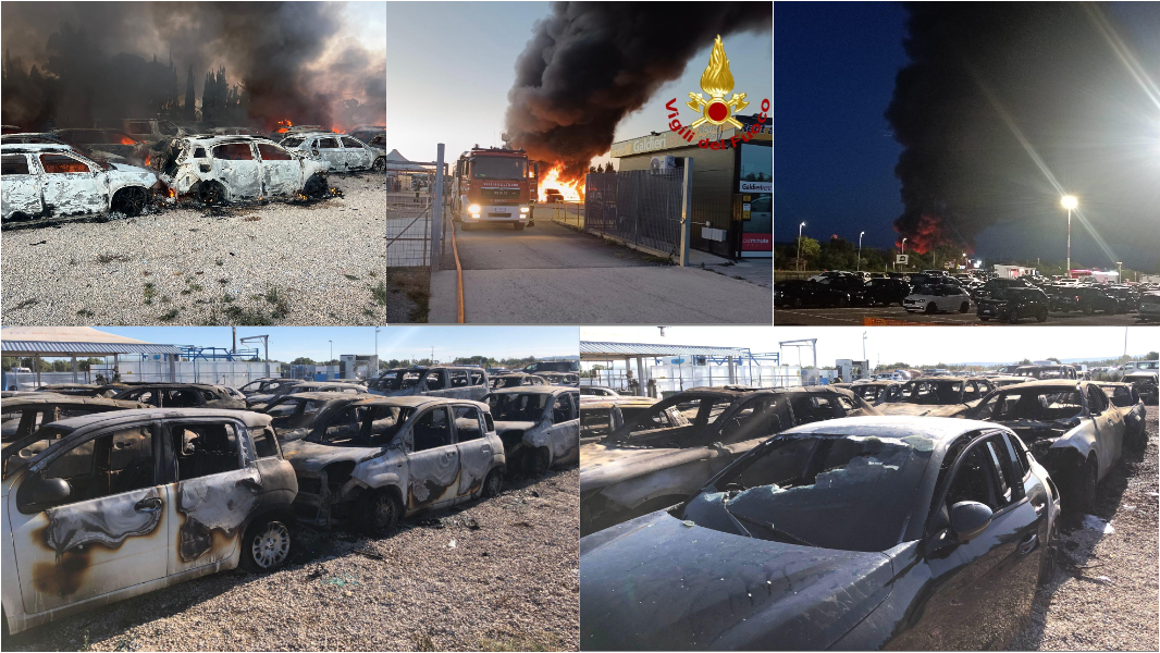 Alghero, un altro inferno di fuoco in aeroporto: incendio distrugge decine di auto in sosta – VIDEO