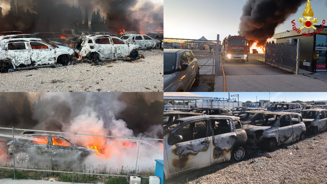 Alghero, un altro inferno di fuoco in aeroporto: incendio distrugge decine di auto in sosta – VIDEO
