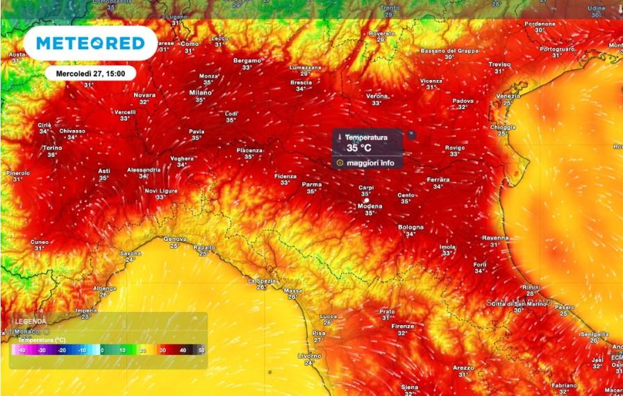 
	Le temperature di &nbsp;mercoled&igrave; 27 maggio


