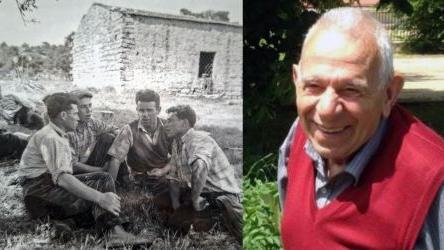 Salvatore Canneddu in una foto recente e nel suo ovile a Mamoiada prima della partenza per Biella