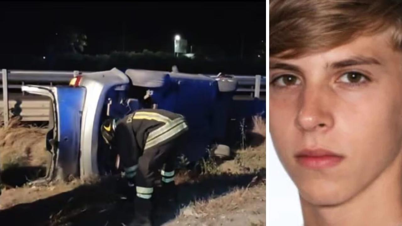 
	L'auto dopo lo schianto e la vittima

