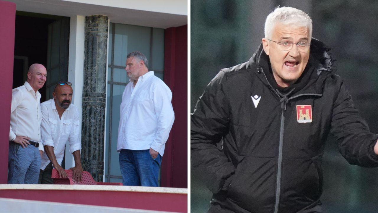 
	A sx Esciua con Salvetti e Doga allo stadio, a dx Venturato


