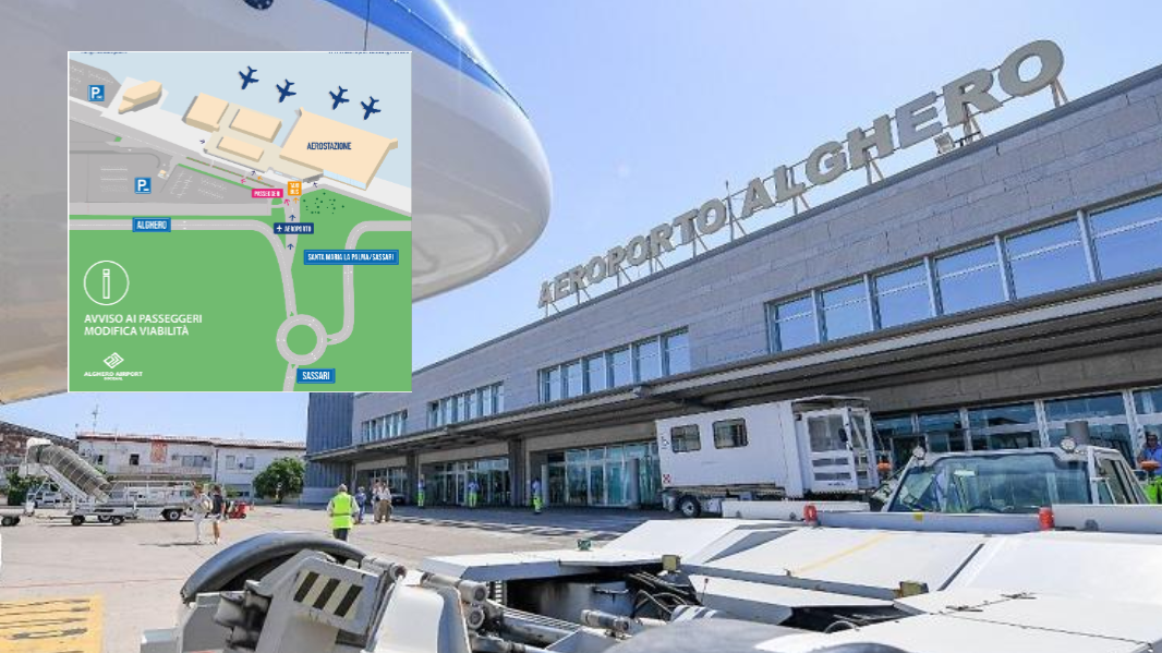 Aeroporto di Alghero, cambia la viabilità d’accesso: ecco come e da quando
