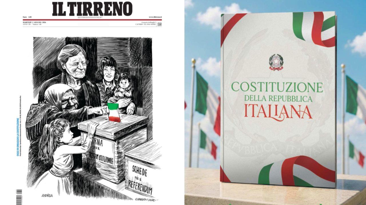 La copertina speciale e la Costituzione in regalo con Il Tirreno