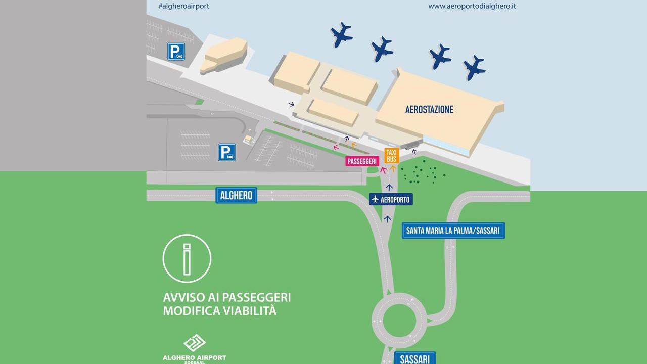 Alghero, cambiano le vie di accesso all’aeroporto “Riviera del Corallo”: ecco da quando