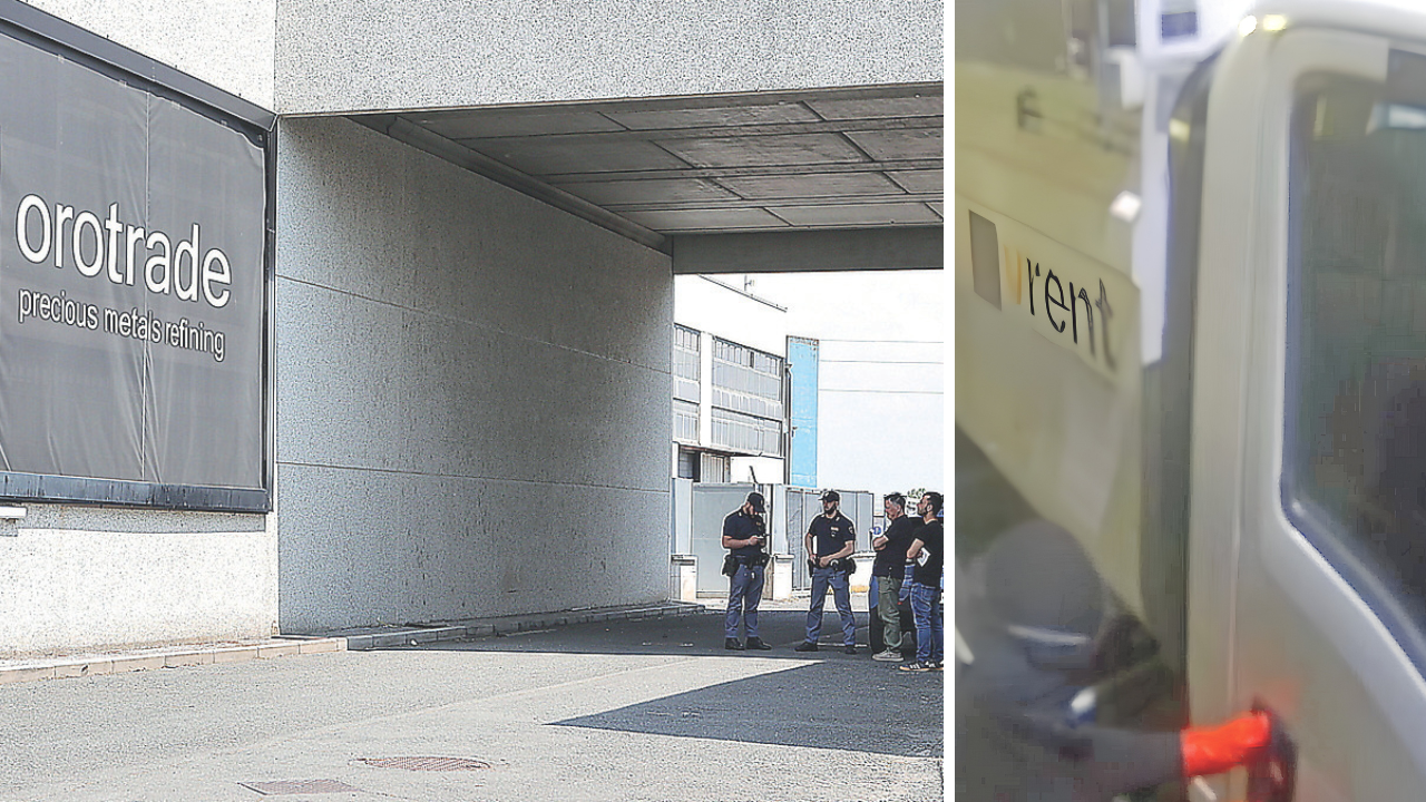 La sede di Orotrade e un malvivente con un furgone parcheggiato a bloccare l’uscite delle Guardie di città