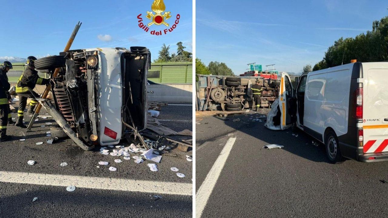 I mezzi coinvolti nell'incidente sull'A11