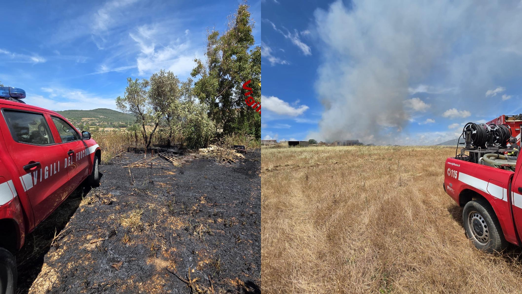 Incendio nelle campagne di Sassari, le fiamme minacciano una casa
