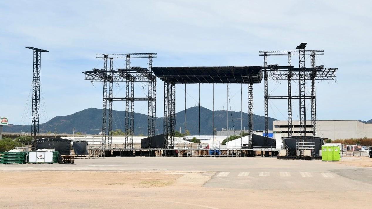 Il palco di Vasco Rossi alla Olbia Arena