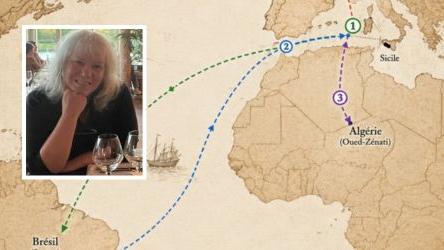 La mappa del libro. Nel riquadro: Paulette Capai