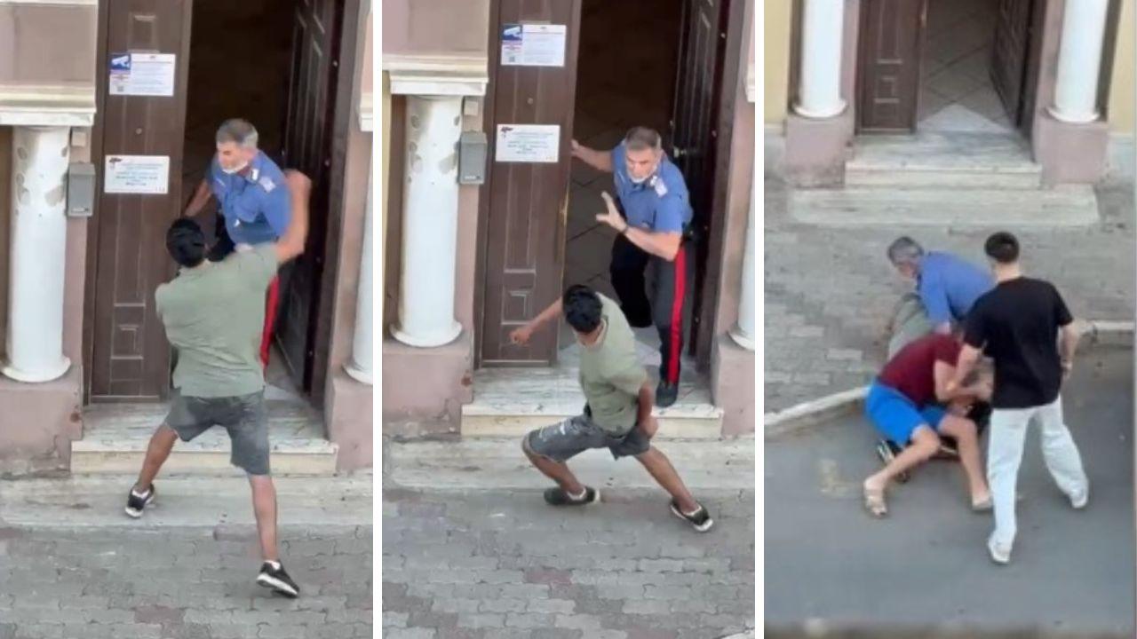 Venturina, aggredisce carabiniere a pugni sulla porta della caserma: il video e l’arresto per strada