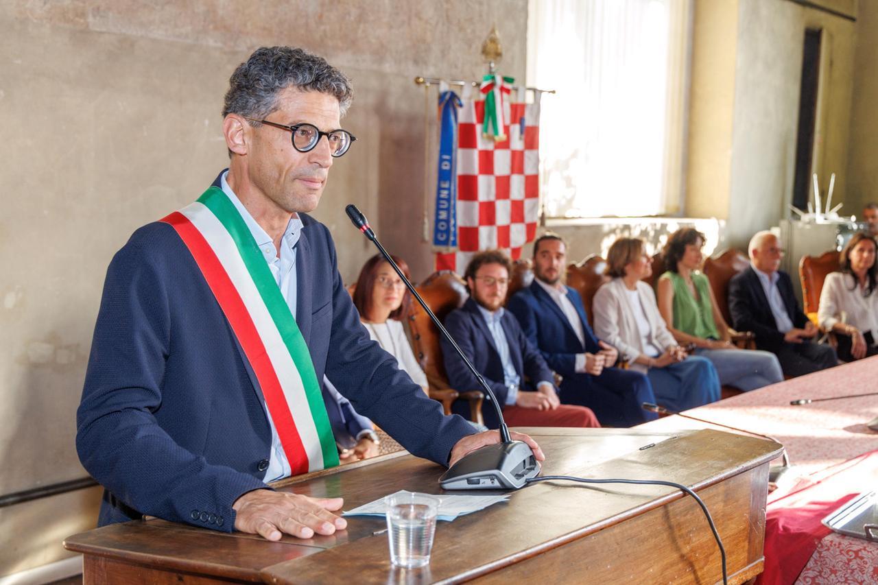 
	Il sindaco Giovanni Capecchi durante la presentazione della giunta (foto Innocenti)

