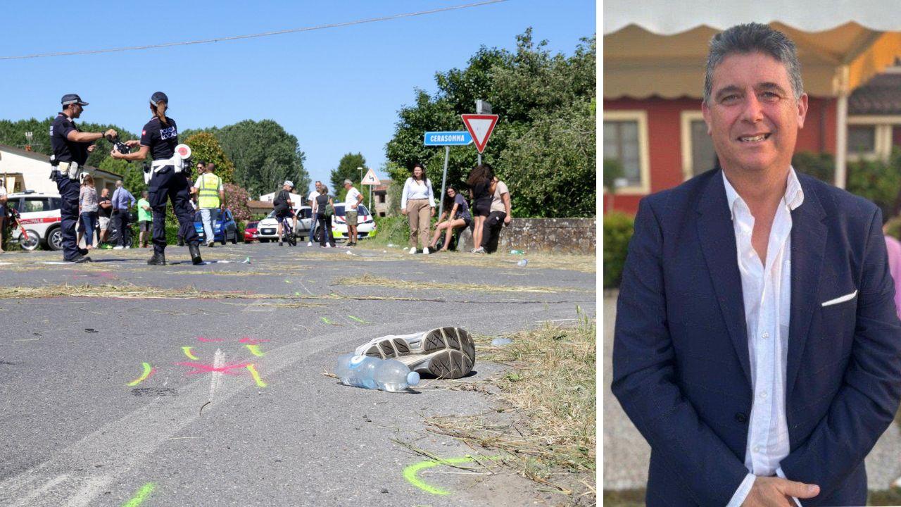 La vittima e il punto dello scontro (foto Nucci-Innocenti)
