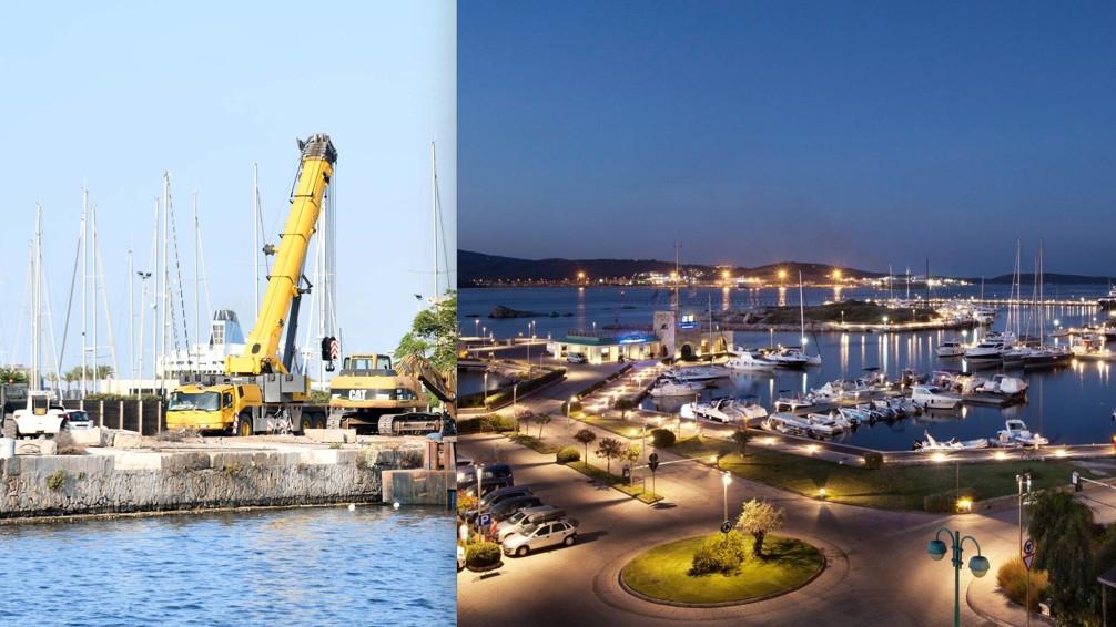 I lavori al Molo Brin e la Marina di Olbia
