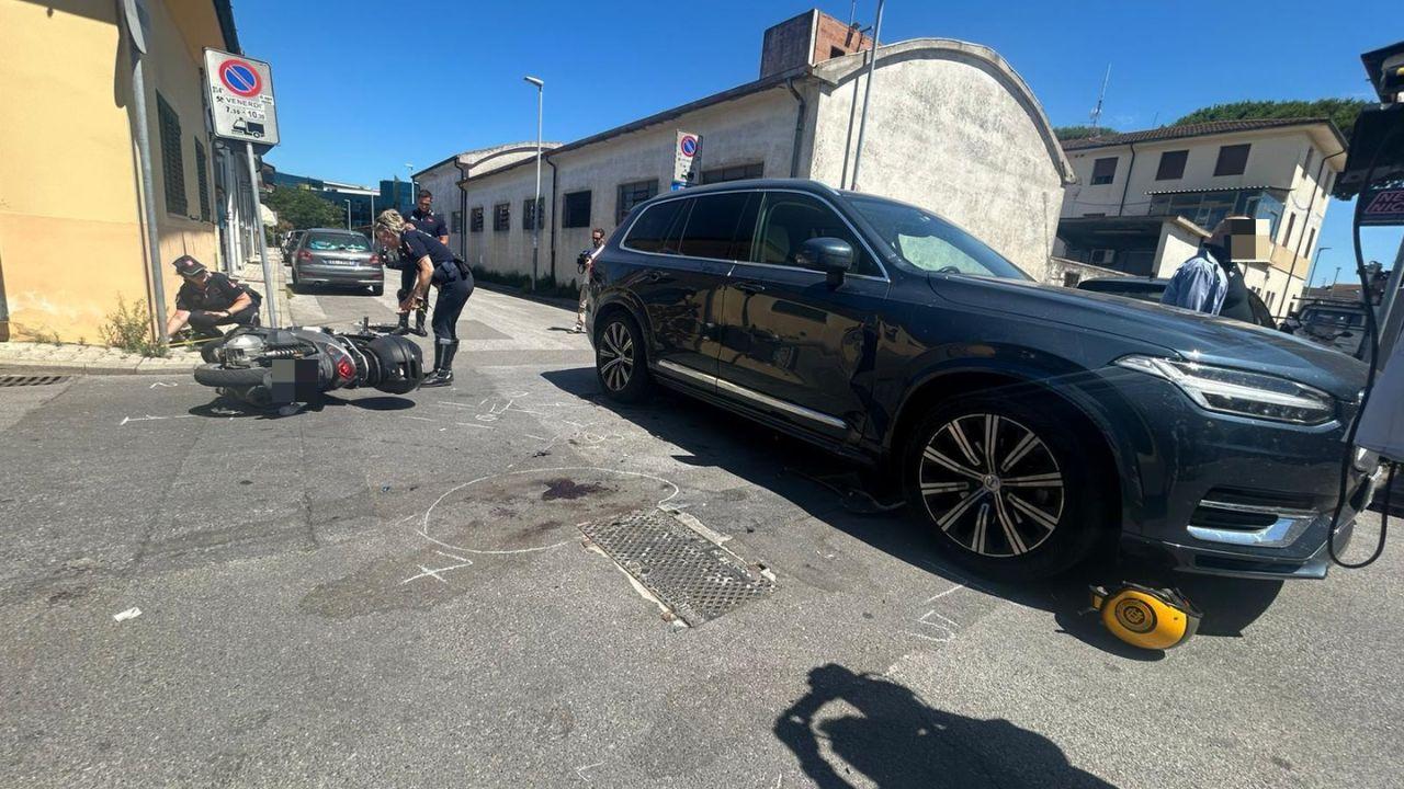 
	L'incidente tra via Auda e via Menotti (foto Giannini)

