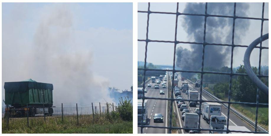 Camion a fuoco in A1, tra Parma e Reggio Emilia in direzione sud
