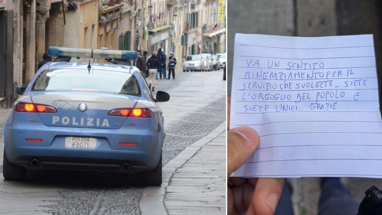 Sassari, bella sorpresa per gli agenti delle volanti: «Grazie per il servizio che svolgete»