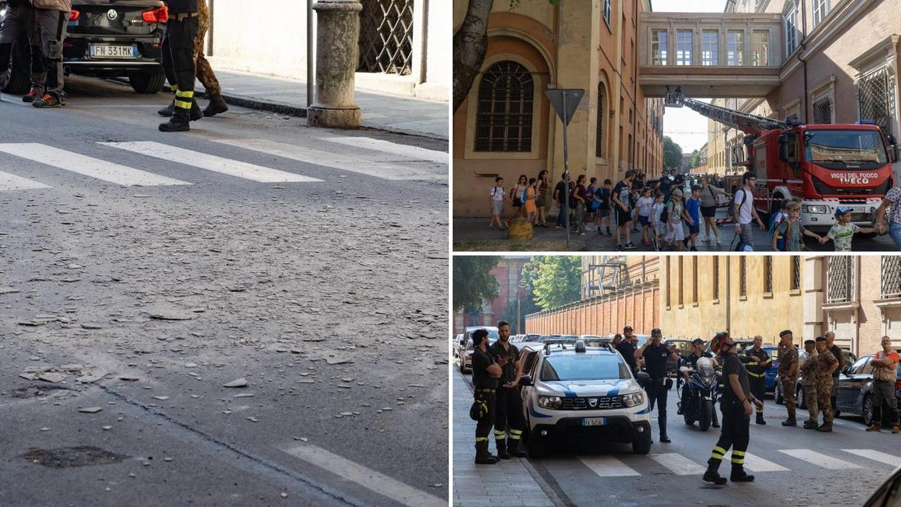 L'intonaco caduto (foto di Luigi Esposito)