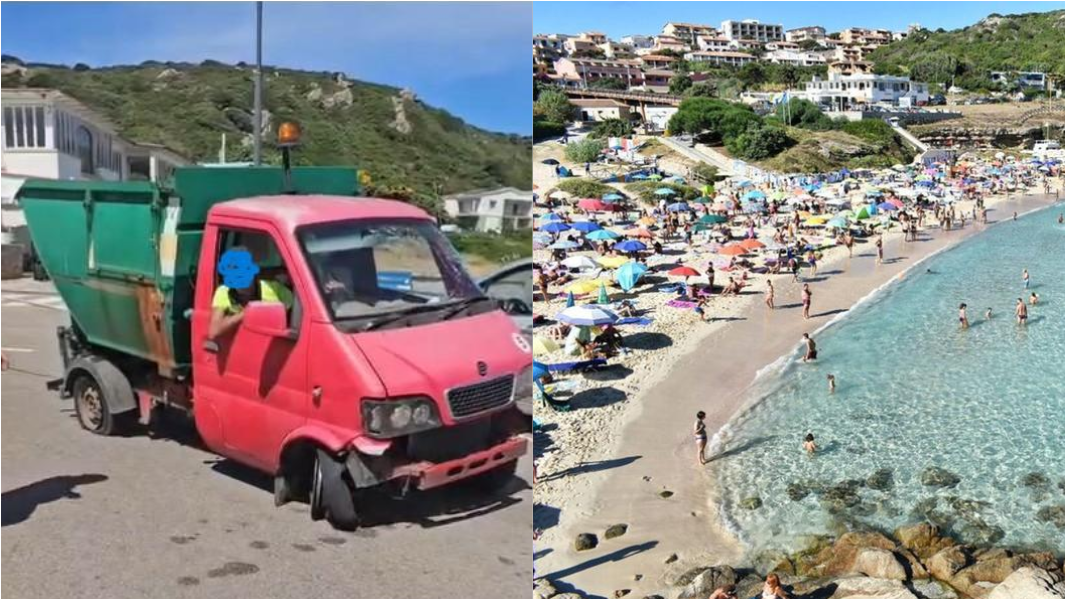Camion dei rifiuti in picchiata verso la spiaggia, scene di terrore fra i bagnanti