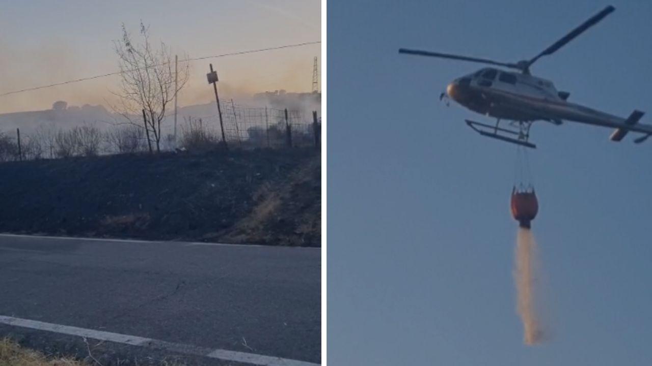 
	L'incendio ha bruciato dieci ettari fra colture agricole e macchia mediterranea

