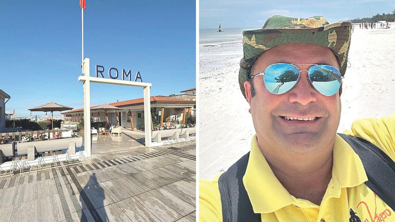 Il bagno Roma a Lido, a dx Alessio Pagni