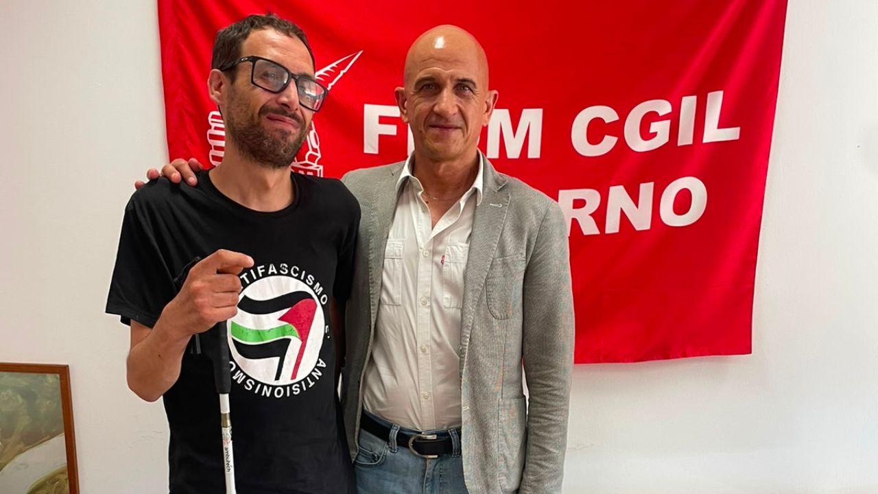 
	Sandro Niotta (a sx) con il segretario Fiom Cgil di Livorno Massimo Braccini

