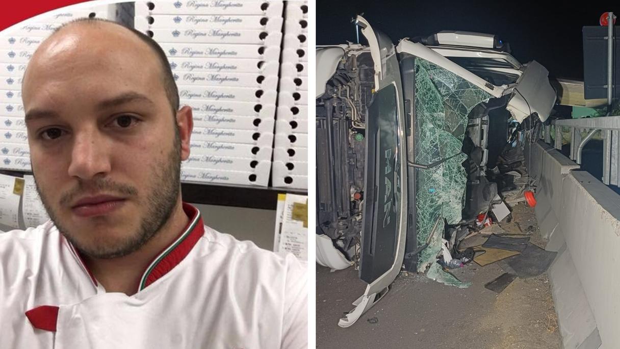 Giuseppe Esposito e il suo camion distrutto