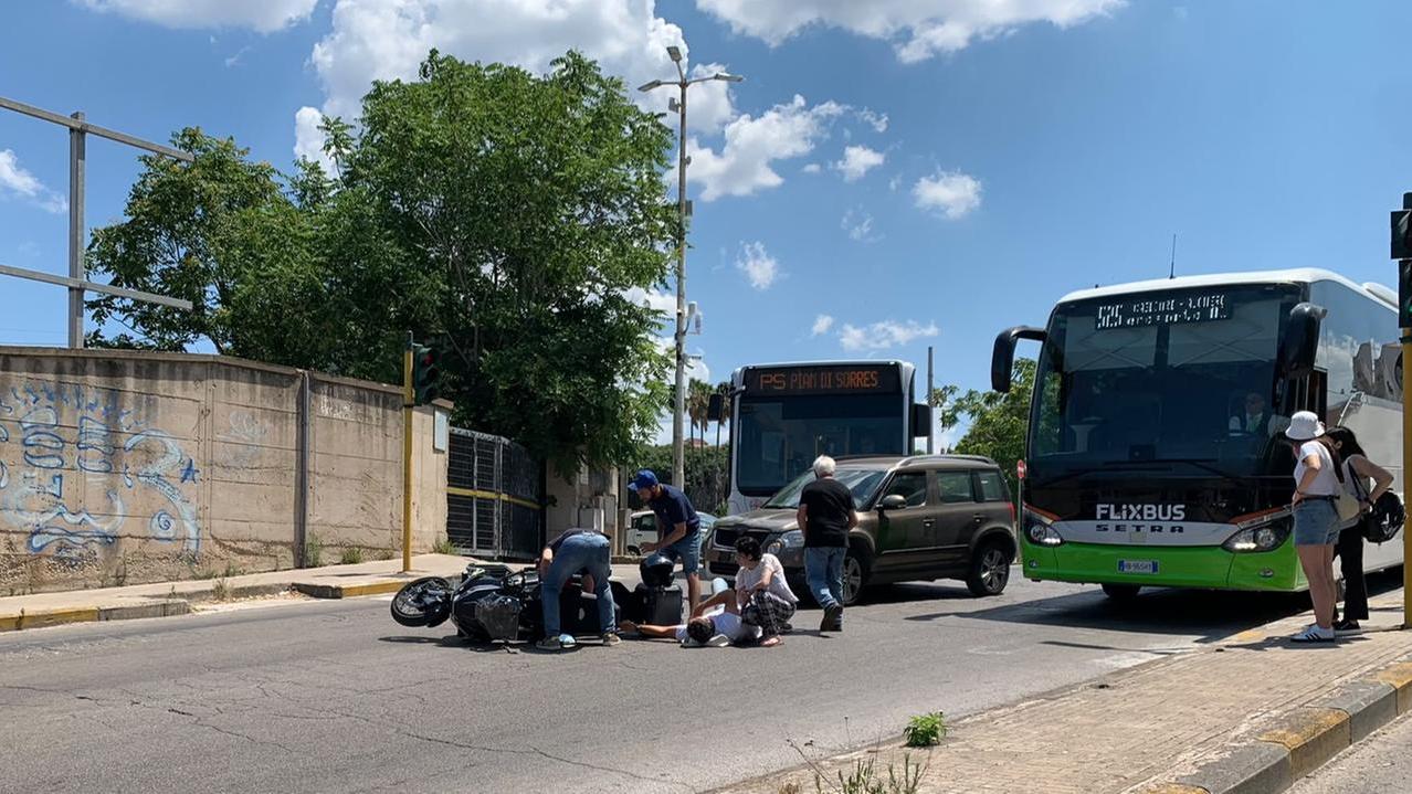 Sassari, incidente a Santa Maria: ferito un motociclista