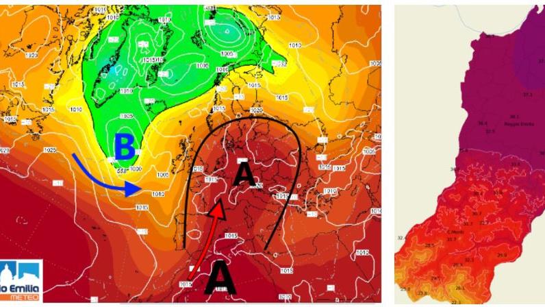 Reggio Emilia, il caldo non molla: in arrivo picchi fino a 39°