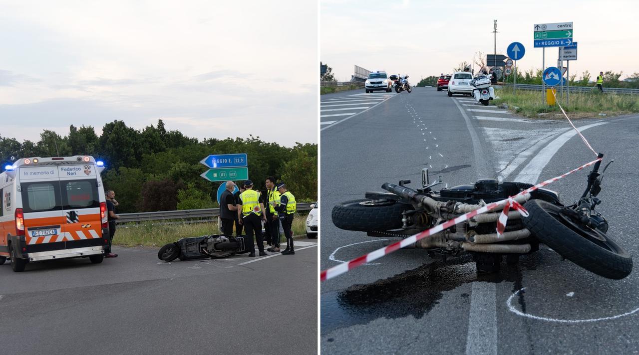 Schianto tra moto e scooter sul cavalcavia della Nonantolana: due feriti