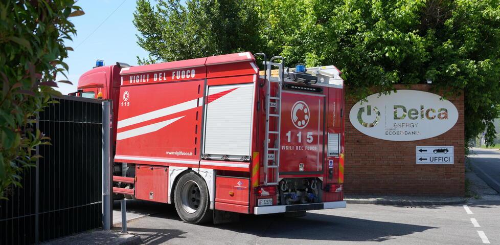 Vigili del fuoco sul posto