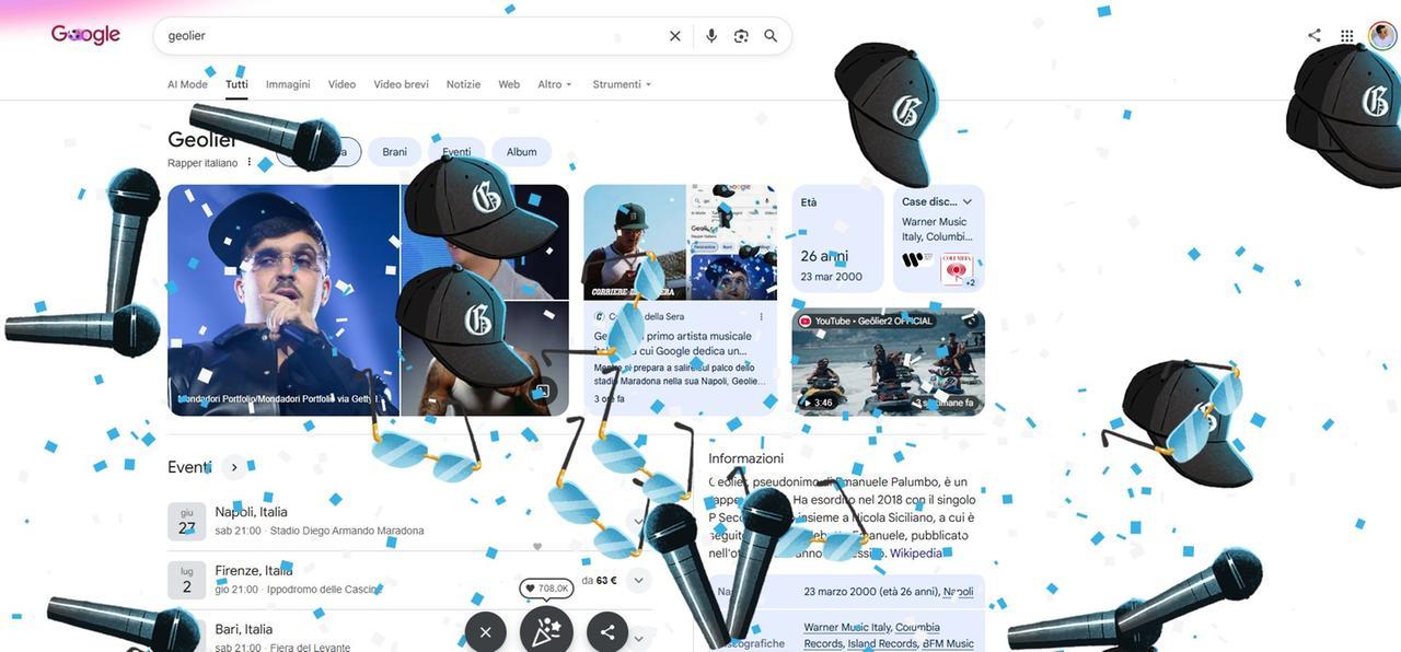 Geolier entra nella storia di Google, cercando il suo nome parte l’Easter Egg: ecco cos’è