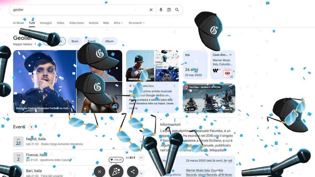 Geolier entra nella storia di Google, cercando il suo nome parte l’Easter Egg: ecco cos’è