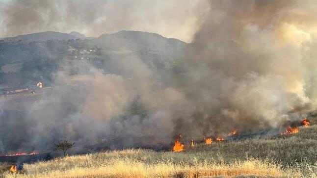 Castelnovo Monti, bruciano più di tre ettari di campi. «In salvo stalle e abitazioni»