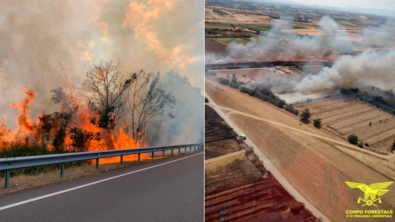 Allarme incendi, giornata d’inferno in Sardegna: fiamme dal Nord al Sud dell’isola – Tutti i roghi in corso