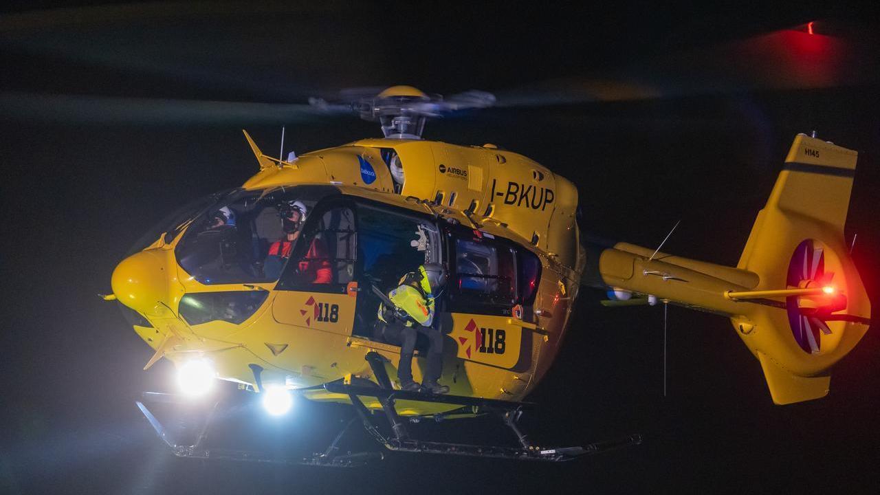 L'elisoccorso del 118 ha trasportato in ospedale il giovane motociclista