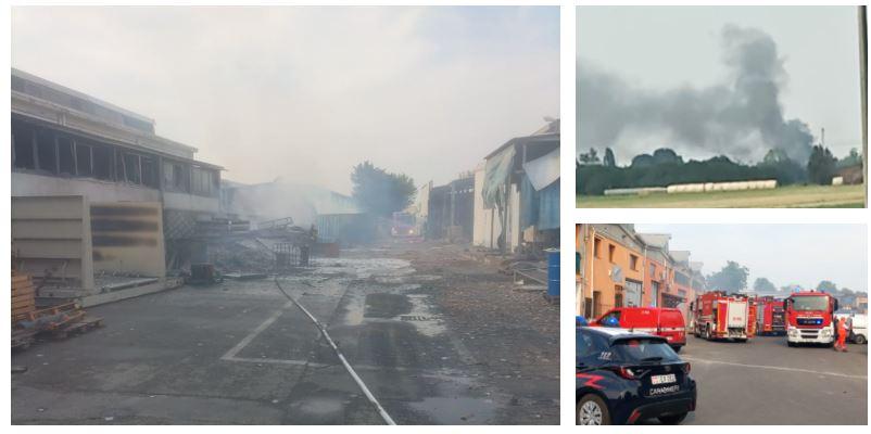 Incendio a Montecchio, il rogo si è propagato dai bancali esterni di una ditta