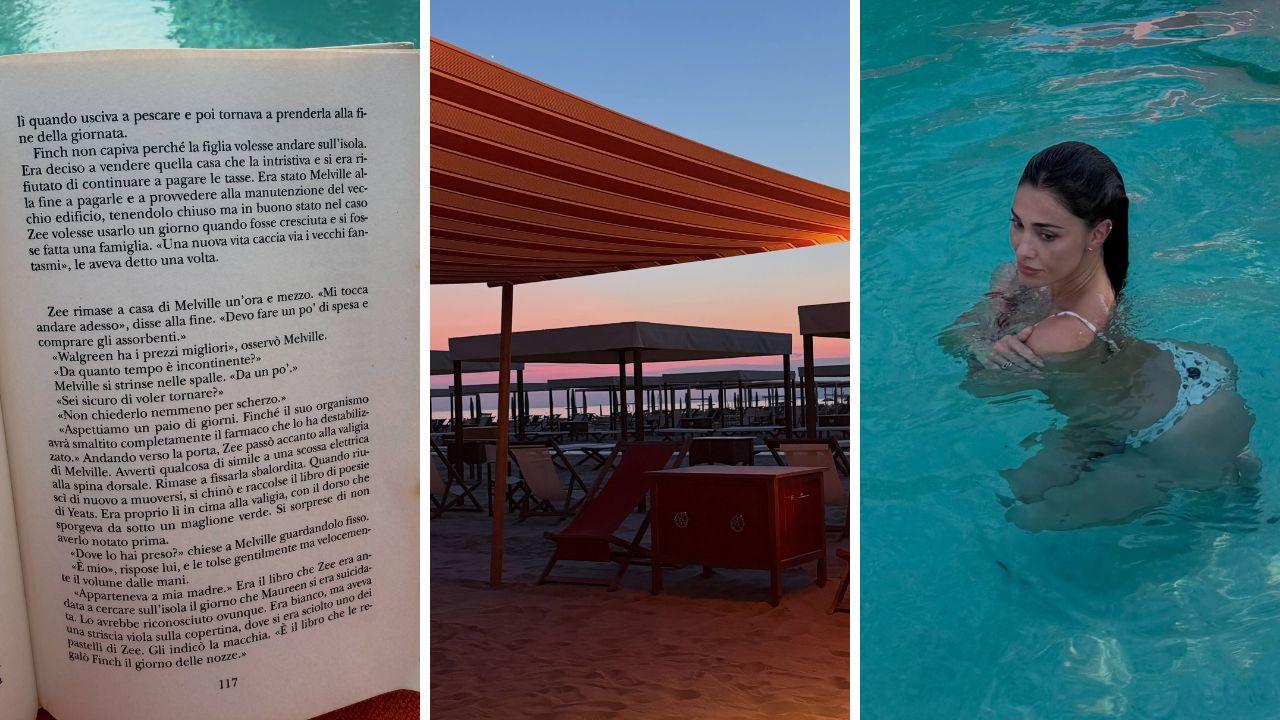 
	Tre immagini della vacanza di Belen in Versilia (foto Instagram)

