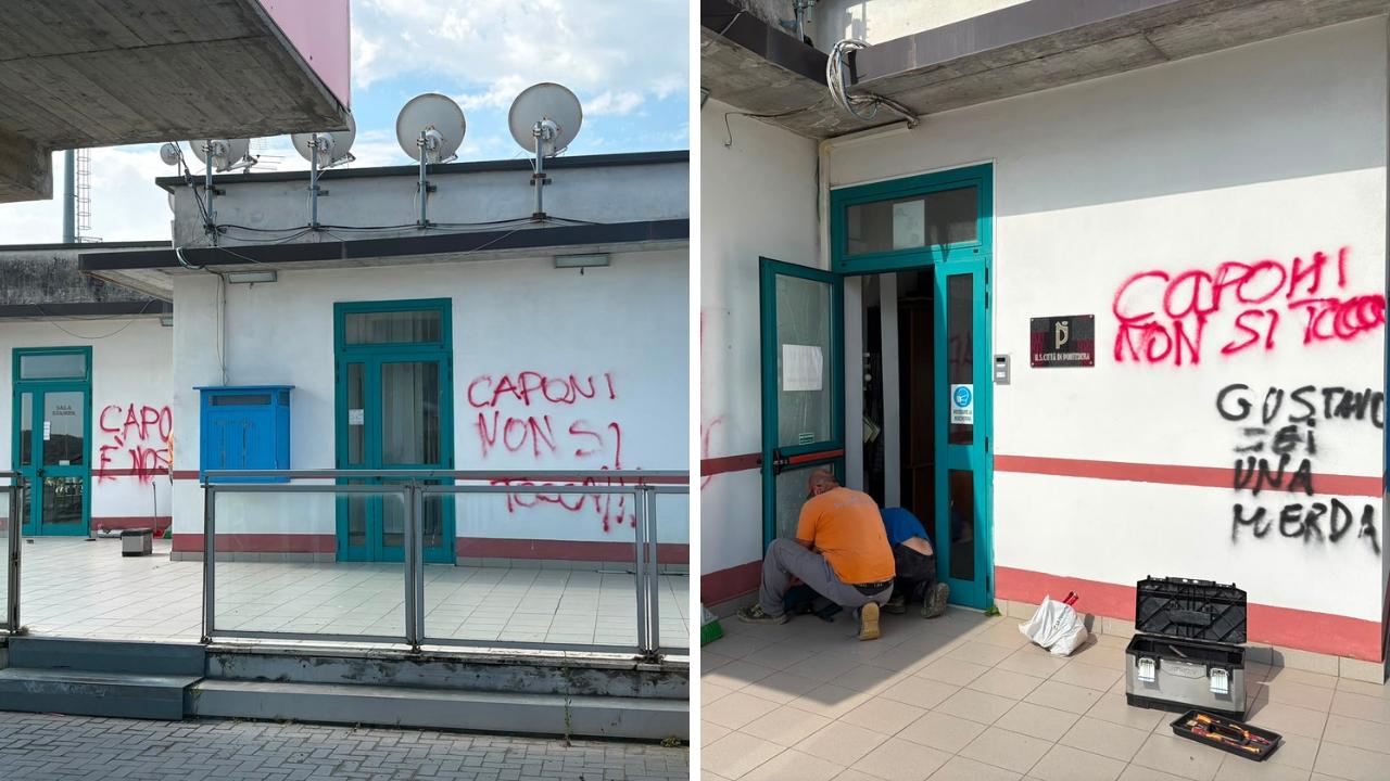 
	I danni allo stadio (Foto Stick)

