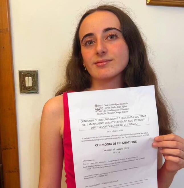 Giada, la “Greta Thunberg” di Livorno e il premio dell'Università: «Io,  in difesa dell’ambiente da quando ero piccola»