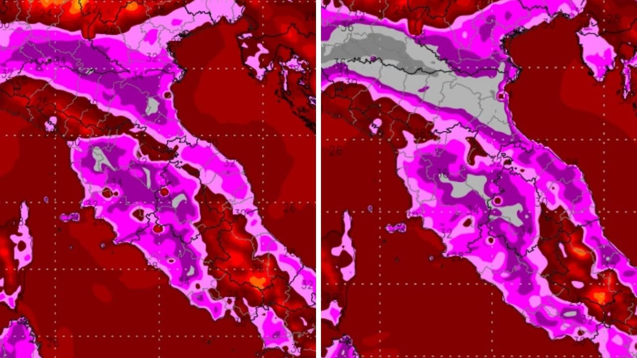 
	Le mappe del caldo in Toscana marted&igrave; 7 e mercoled&igrave; 8 luglio (Elaborazione Cmt)

