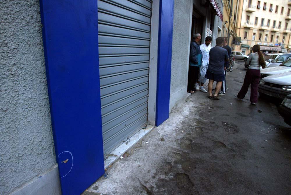 La scena del crimine dopo l'omicidio di "Cacciavite"